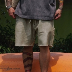 1980 24SS Make Old Dirty Sweat Shorts 油污做舊 UT2411