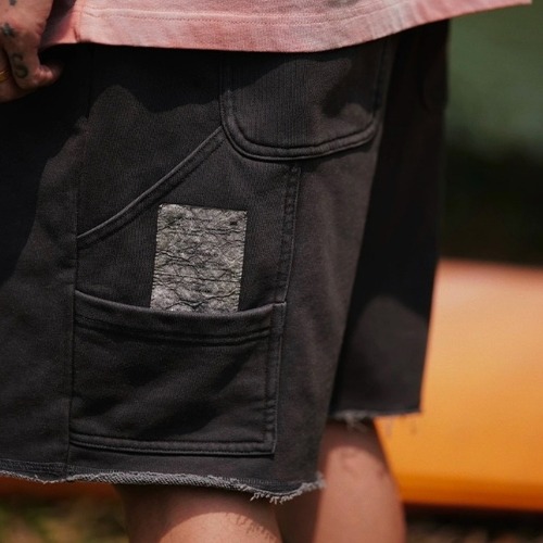 1980 24SS Make Old Dirty Sweat Shorts 油污做舊 UT2411