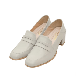 不挑腳—樂福方頭中跟鞋 簡約灰