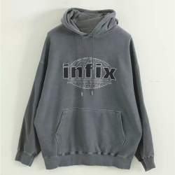 水洗刺繡帽T(深藍)