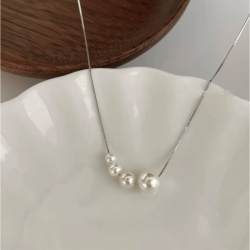 氣質簡約法式浪漫白色貝母珍珠項鍊
