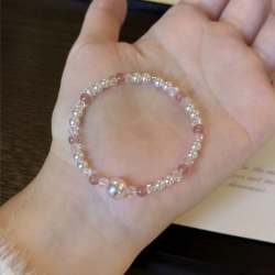 粉雪柔光手鍊 Rose Quartz Halo