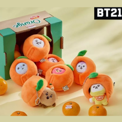 bt21防彈少年團橘子系列毛絨公仔鑰匙扣掛件卡通玩偶包掛飾(BTS)