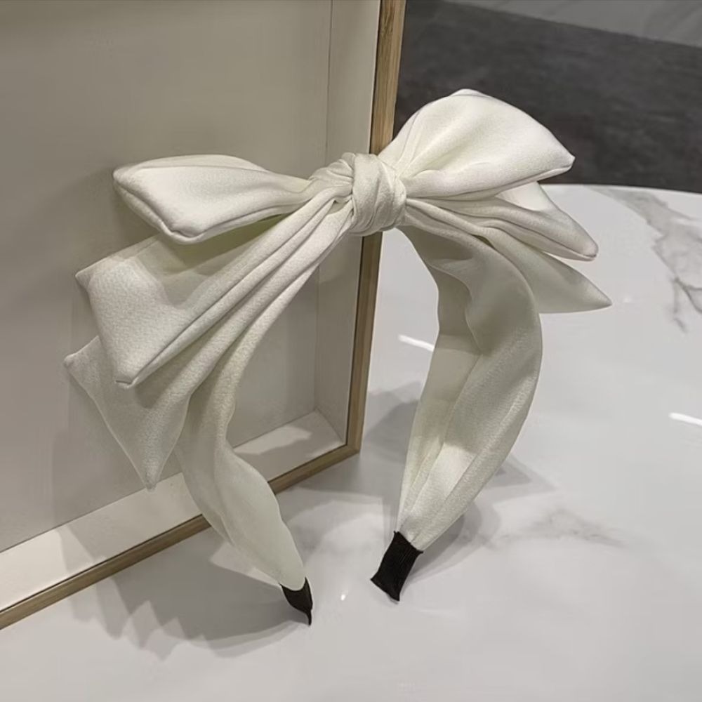 大蝴蝶結緞面髮箍