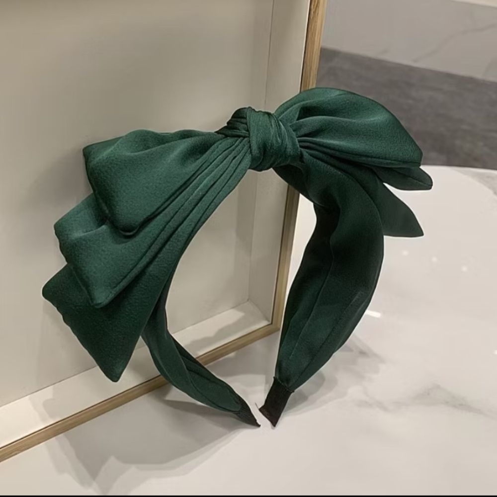 大蝴蝶結緞面髮箍